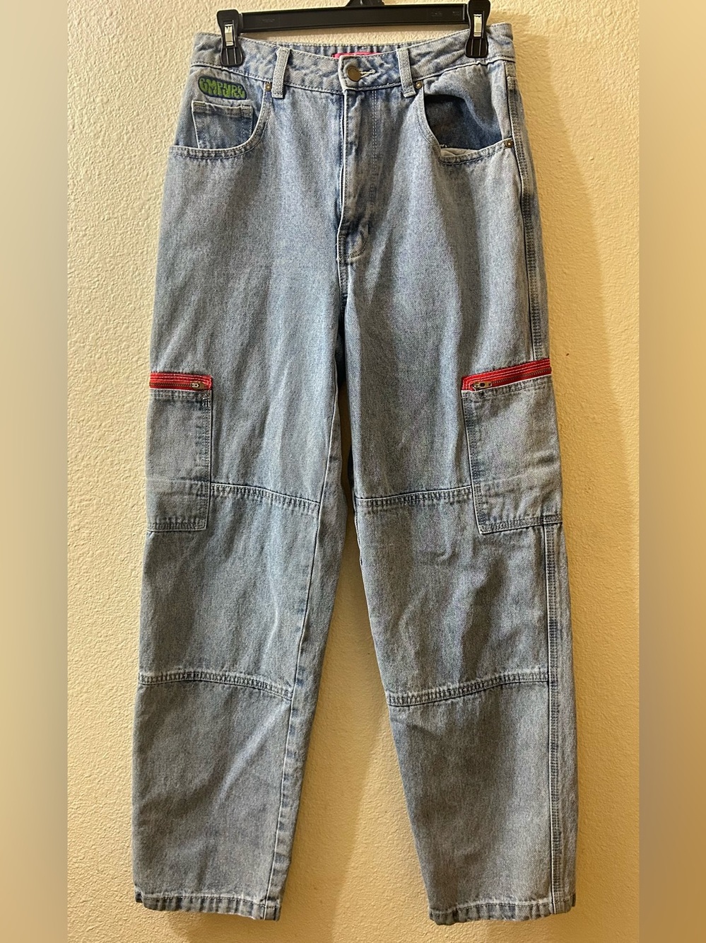Empyre Tori Light Blue Zippered Cargo Skate Jeans